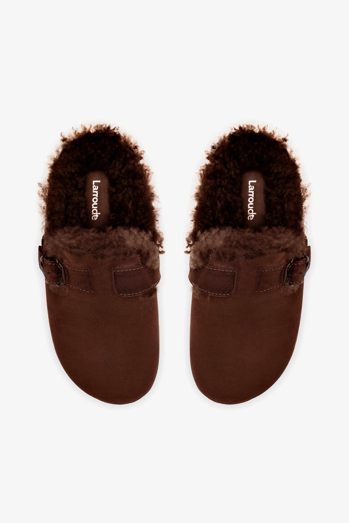 Milan Fur Clog In Brown Suede