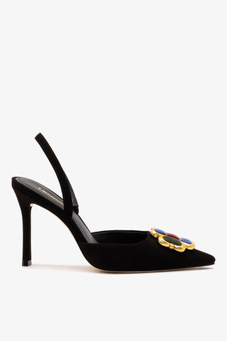 Scarpin Chrissy Camurça Preto