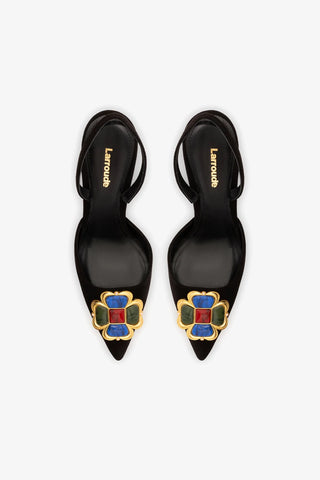 Scarpin Chrissy Camurça Preto