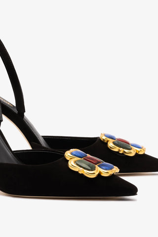 Scarpin Chrissy Camurça Preto