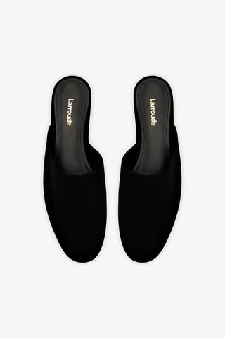Venice Flat Mule and Pouch Kit In Black Suede