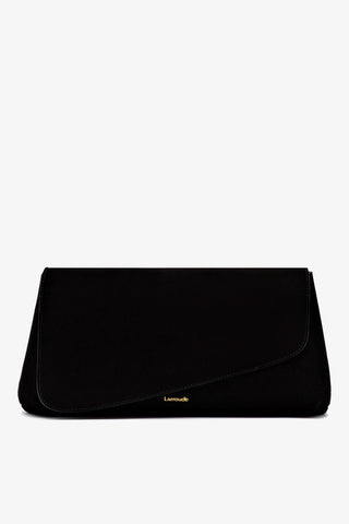 Mule Flat Venice e Clutch Camurça Preto Mule Larroudé