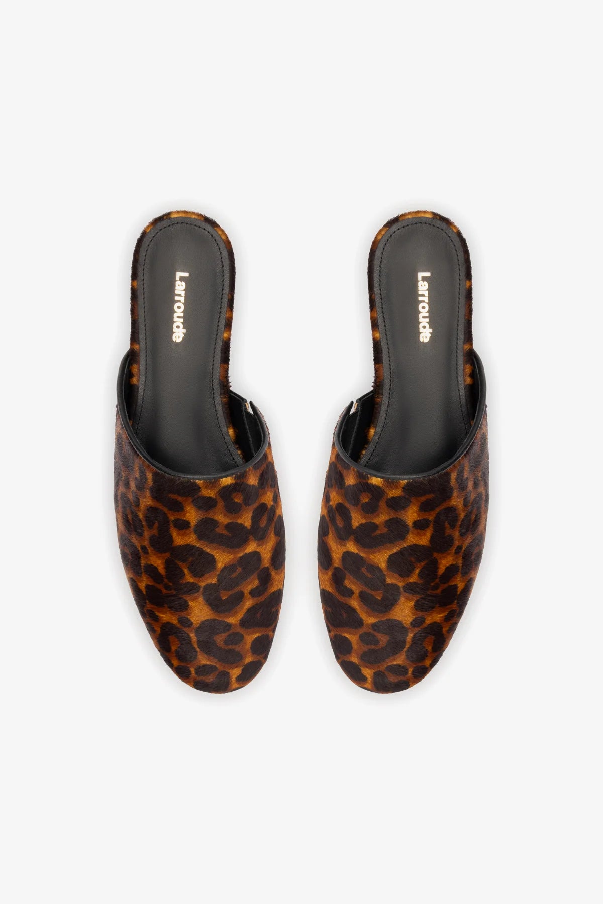 Venice Flat Mule In Leopard Print Calf Hair