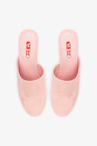 Mule Anabela Venice Sakura Camurça Rosa Womens - Shoes - Wedges Larroudé