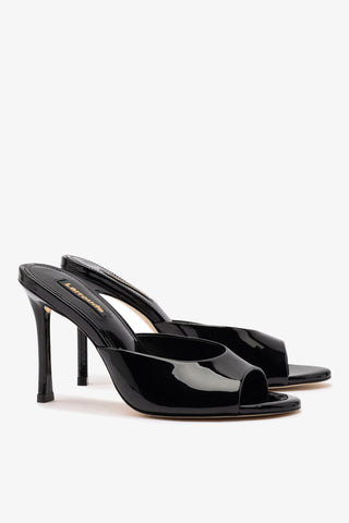 Mule Jasmine Hi Couro Verniz Preto Womens - Shoes - Mules Larroudé