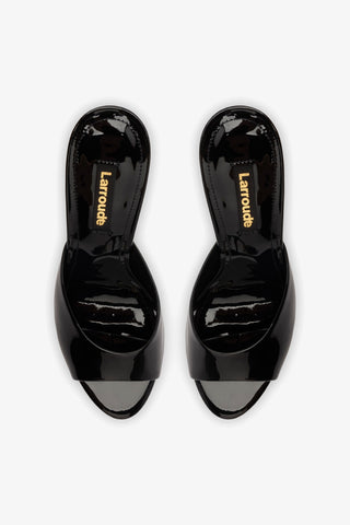 Mule Jasmine Hi Couro Verniz Preto Womens - Shoes - Mules Larroudé