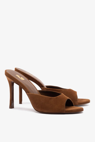 Mule Jasmine Hi Camurça Marrom Womens - Shoes - Mules Larroudé