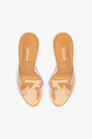 Jasmine Hi Mule In Tan Leather and Vinyl