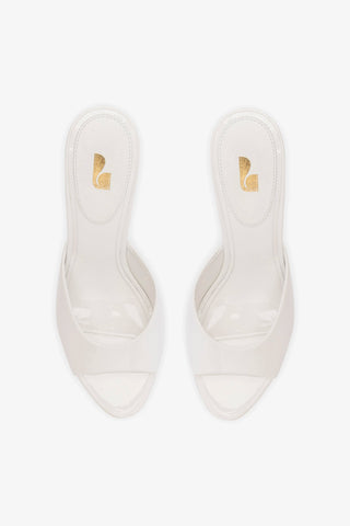 Mule Jasmine Hi Couro Verniz Branco Womens - Shoes - Mules Larroudé