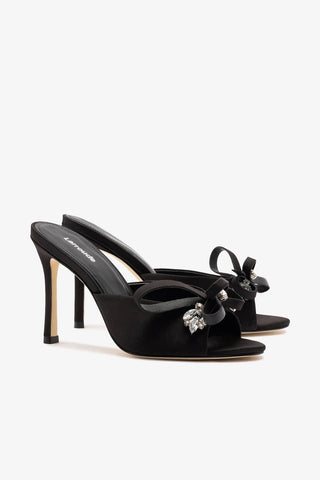 Mule Rosett Cetim Preto