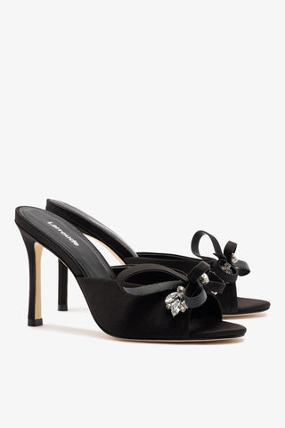 Mule Rosett Cetim Preto