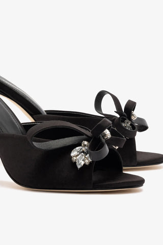 Mule Rosett Cetim Preto