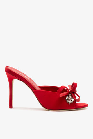 Mule Rosett Cetim Vermelho