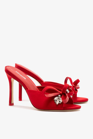 Mule Rosett Cetim Vermelho
