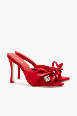 Mule Rosett Cetim Vermelho