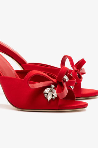 Mule Rosett Cetim Vermelho