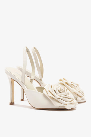 Sandália Scarlet Cetim Branco Sandal Larroudé