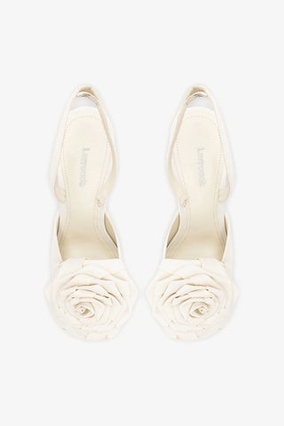 Sandália Scarlet Cetim Branco Sandal Larroudé