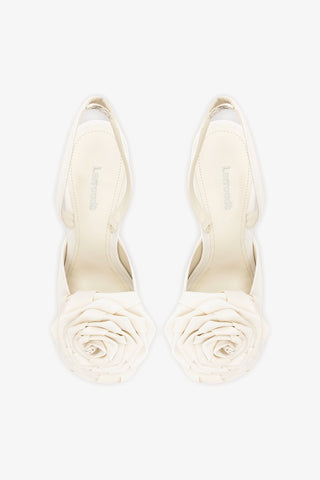 Sandália Scarlet Cetim Branco Sandal Larroudé