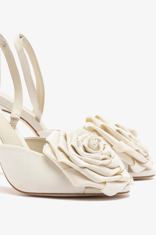 Sandália Scarlet Cetim Branco Sandal Larroudé