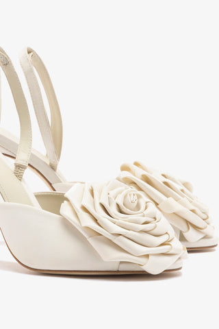 Sandália Scarlet Cetim Branco Sandal Larroudé