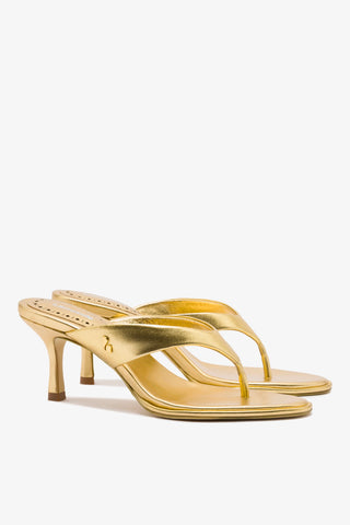 Sandália Gaia Couro Dourado Womens - Shoes - Sandals Larroudé