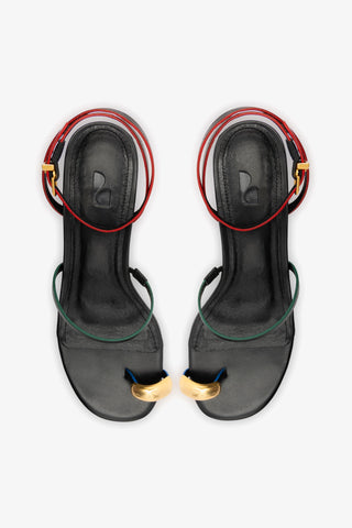 Sandália Salto Bloco Biarritz Couro Preto