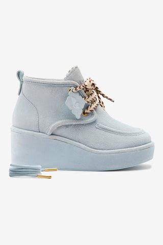 Bota Anabela Chani Camurça Azul