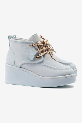 Bota Anabela Chani Camurça Azul