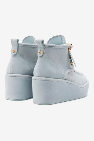 Bota Anabela Chani Camurça Azul