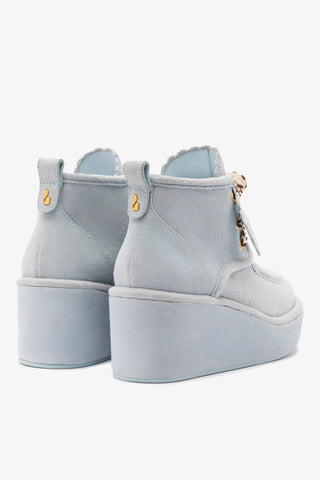 Bota Anabela Chani Camurça Azul