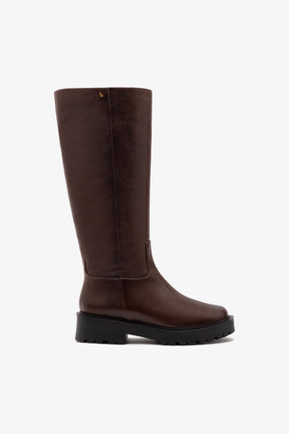 Bota Tratorada Anne Couro Marrom