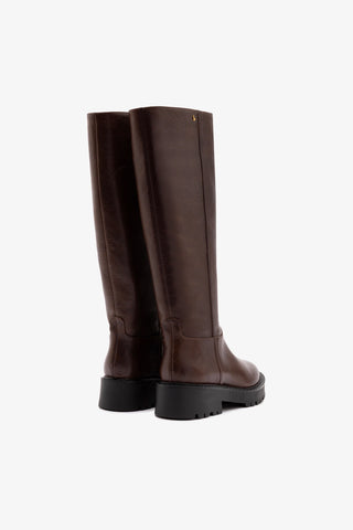 Bota Tratorada Anne Couro Marrom