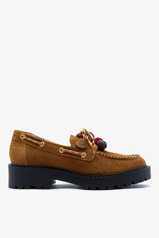 Mocassim Tratorado Cyprus Camurça Russet Loafer Larroudé