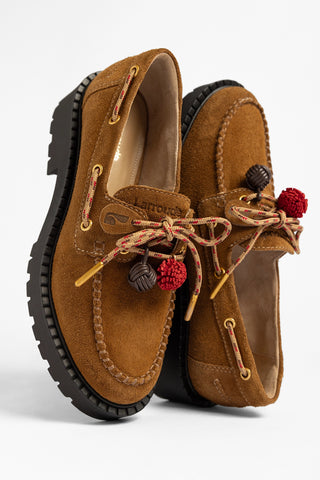 Mocassim Tratorado Cyprus Camurça Russet Loafer Larroudé
