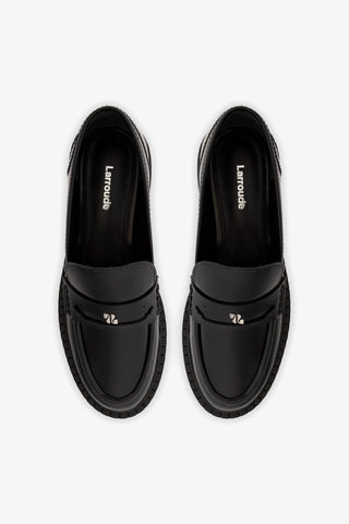 Mocassim Tratorado Suki Couro Preto