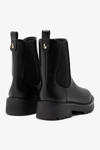 Bota Sancha Couro Preto Boot Larroudé