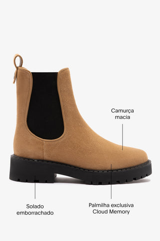Bota Sancha Camurça Caramelo