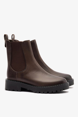 Bota Sancha Couro Marrom Boot Larroudé
