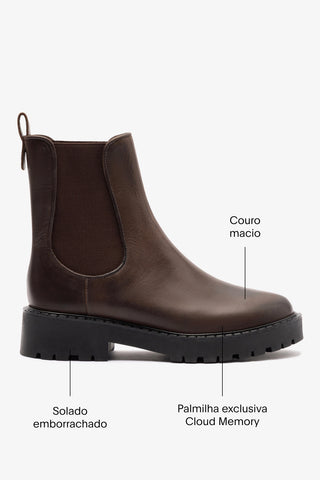 Bota Sancha Couro Marrom Boot Larroudé