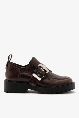 Mocassim Tratorado Stewart Couro Marrom Loafer Larroudé