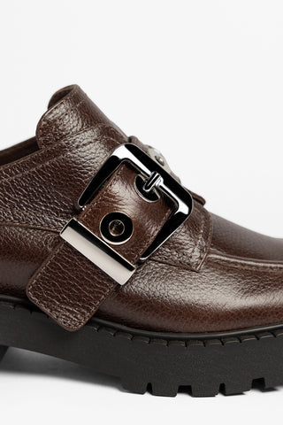Mocassim Tratorado Stewart Couro Marrom Loafer Larroudé