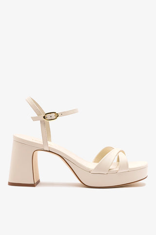 Sandália Plataforma Bianca Low Couro Off White