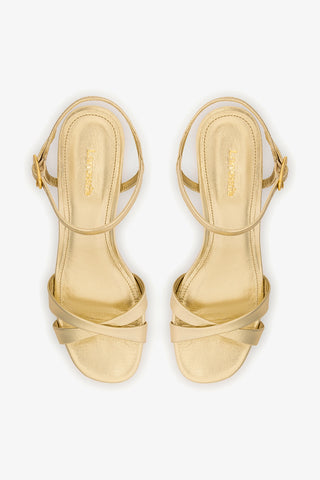 Sandália Plataforma Bianca Low Couro Dourado