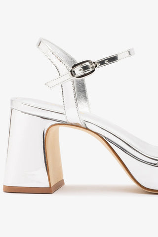 Sandália Plataforma Bianca Low Espelhado Prateado Womens - Shoes - Sandals Larroudé