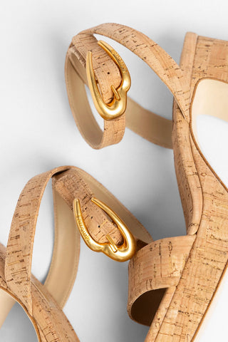 Sandália Plataforma Dolly Verona Low Cortiça Sandal Larroude