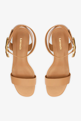 Sandália Plataforma Dolly Verona Low Couro Bege