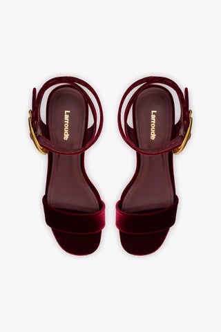 Sandália Dolly Verona Low Veludo Vinho