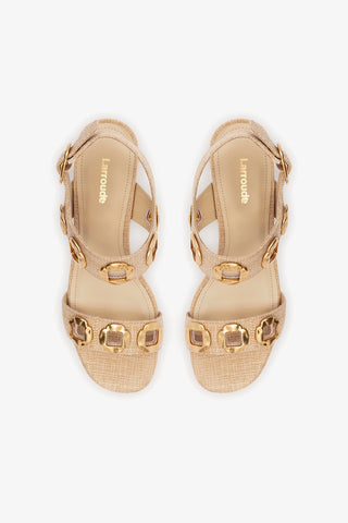 Sandália Milan Dolly Low Ráfia Bege