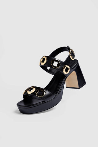 Sandália Milan Dolly Low Couro Preto